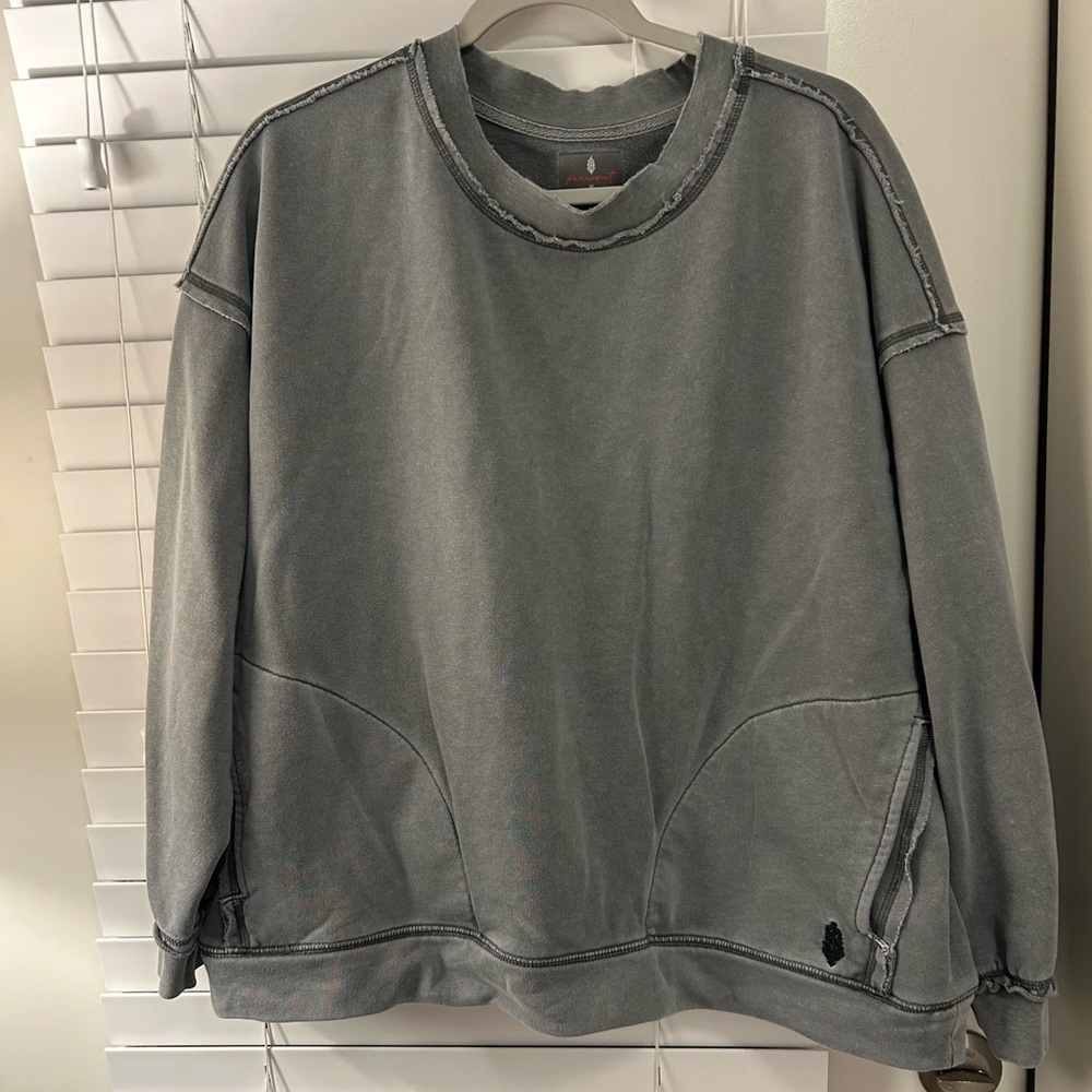 FP Movement by Free People Gray Crewneck Sweater